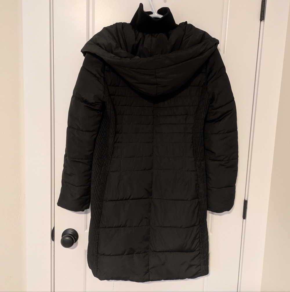 Black Long Puffer Coat - Picture 6 of 7